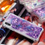 Etui ochronne z pływającymi cekinami dla Apple iPhone XS / iPhone X - fioletowe z łapaczem snów
