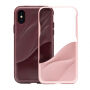 Eleganckie etui ze wzorem plastycznym dla Apple iPhone XS / iPhone X - bordo-różowo-złote