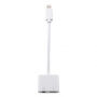 Redukcja z lightning i jack 3.5 złączem do ładowania i jednoczesnego słuchania muzyki dla iPhone - biała