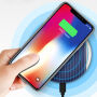 Bezprzewodowa QI ładowarka z antypoślizgową powierzchnią dla Apple iPhone - niebiesko-srebrna