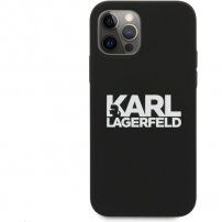 Karl Lagerfeld Stack White Logo etui silikonowe do iPhone 12 Pro Max - czarny