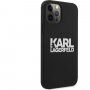 Karl Lagerfeld Stack White Logo etui silikonowe do iPhone 12 Pro Max - czarny