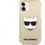 Karl Lagerfeld Choupette Head Glitter etui do iPhone 12 mini - złote