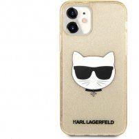 Karl Lagerfeld Choupette Head Glitter etui do iPhone 12 mini - złote