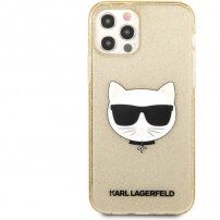 Karl Lagerfeld Choupette Head Glitter etui do iPhone 12 Pro Max - złote