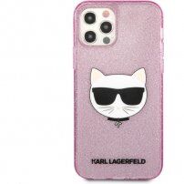 Karl Lagerfeld Choupette Head Glitter etui do iPhone 12 Pro Max - różowy