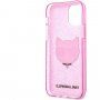 Karl Lagerfeld Choupette Head Glitter etui do iPhone 12 Pro Max - różowy