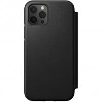 Nomad Rugged Folio skórzany pokrowiec flip z MagSafe do iPhone 12 / 12 Pro - czarne