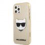Karl Lagerfeld Choupette Head Glitter etui do iPhone 12 Pro Max - złote
