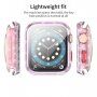 Ochronny błyszczący pokrowiec ze szkłem hartowanym do Apple Watch 38mm - różowe