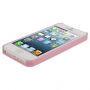 Ochronne etui plastikowe do Apple iPhone 5 / 5S / SE (2016) - różowo-brązowe