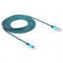 Woven kabel do ładowania i synchronizacji USB-A / Lightning dla iPhone / iPad / iPod / AirPods - 2 m - niebieski