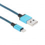 Woven kabel do ładowania i synchronizacji USB-A / Lightning dla iPhone / iPad / iPod / AirPods - 2 m - niebieski