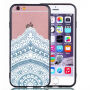 Ochronne etui plastikowe z czarną ramką do Apple iPhone 6S Plus / 6 Plus - niebiesko-biała koronka