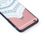 Ochronne etui plastikowe z czarną ramką do Apple iPhone 6S Plus / 6 Plus - niebiesko-biała koronka