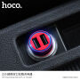 HOCO ładowarka samochodowa z dwoma portami USB dla Apple iPhone / iPad / iPod - czerwona