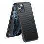 Etui z teksturą włókien karbonowych i ramką ochronną do iPhone 11 Pro - czarny