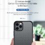 Etui z teksturą włókien karbonowych i ramką ochronną do iPhone 11 - srebrny