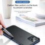 Etui z teksturą włókien karbonowych i ramką ochronną do iPhone 11 - srebrny