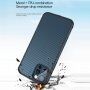 Etui z teksturą włókien karbonowych i ramką ochronną do iPhone 12 mini - srebrny