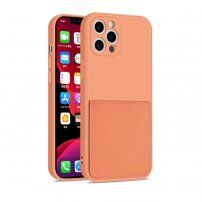 Ochronne etui z kieszenią na karty do iPhone 12 Pro - pomarańczowe