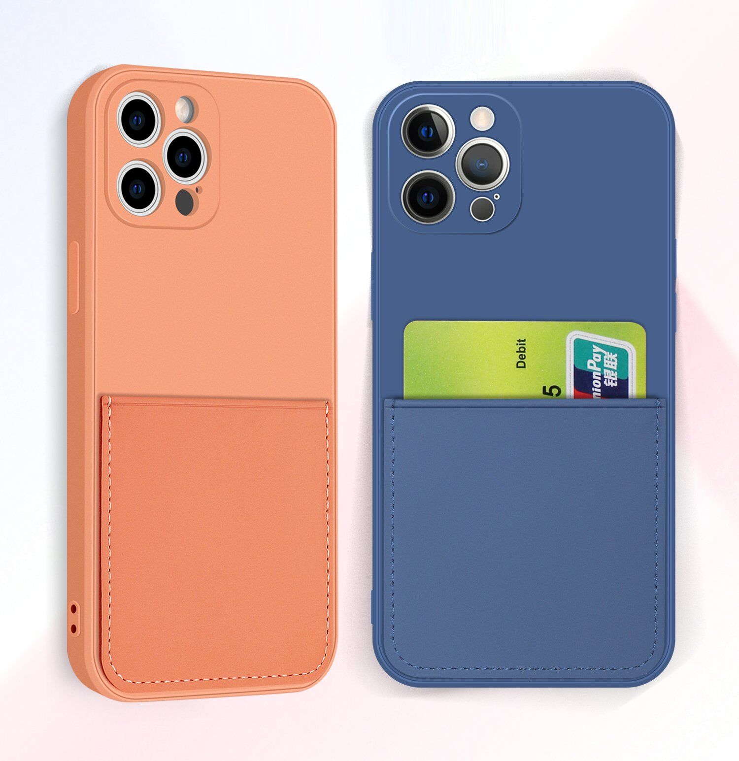 Ochronne etui z kieszenią na karty do iPhone 12 Pro - żółte