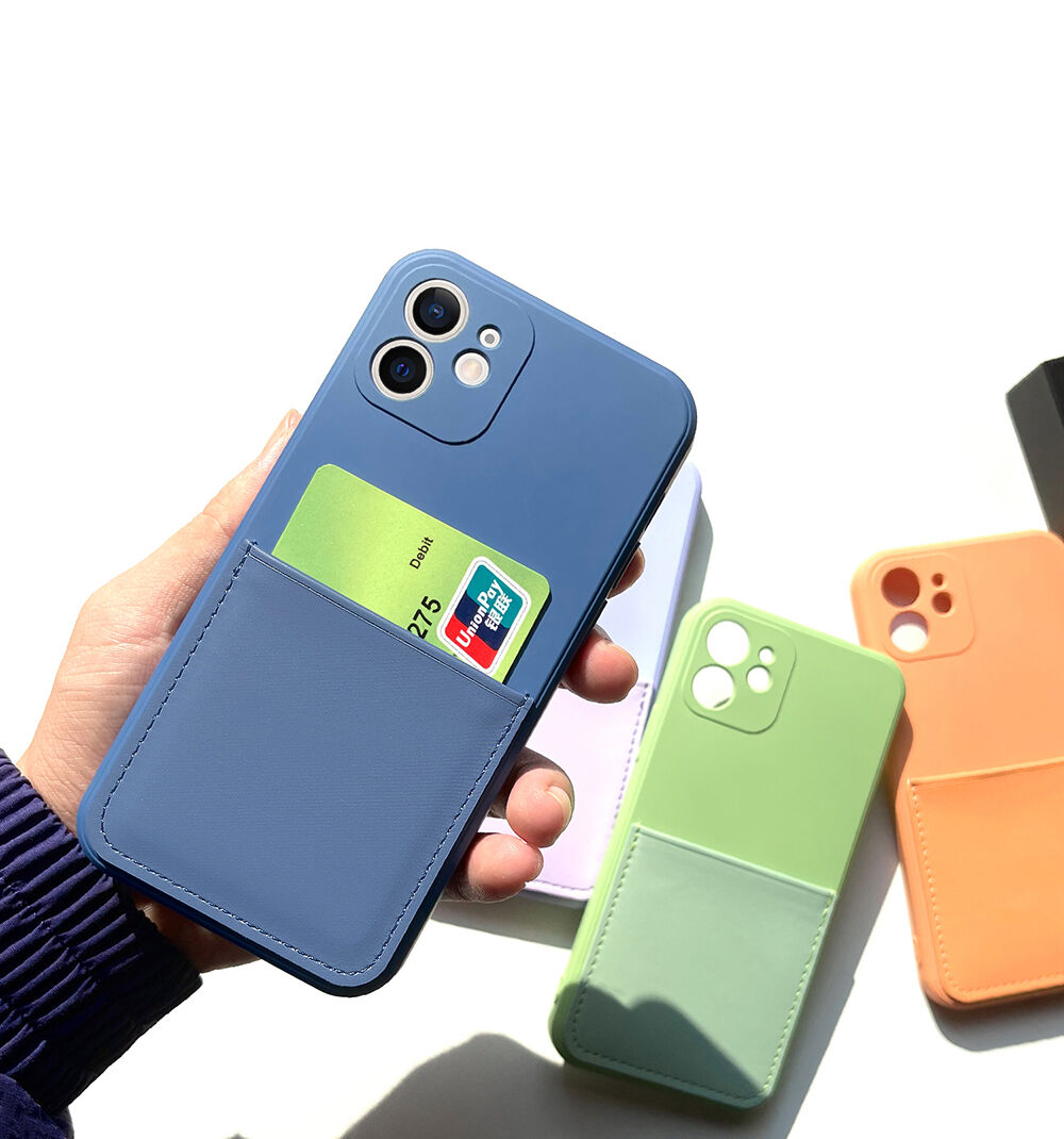 Ochronne etui z kieszenią na karty do iPhone 12 mini - fioletowy