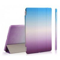 Tęczowy Smart futerał / etui z funkcją usypiania i stojakiem dla Apple iPad 9,7" (2017) - fioletowo-niebieski