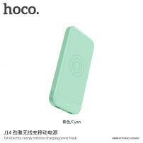 HOCO elegancki powerbank 10000mAh z bezprzewodowym ładowaniem dla Apple iPhone - miętowy