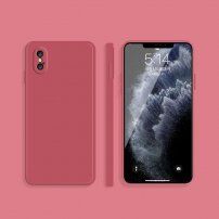 Ochronne etui silikonowe z prostymi krawędziami do iPhone X / XS - czerwony