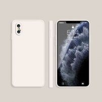 Ochronne etui silikonowe z prostymi krawędziami do iPhone XS Max - beżowe
