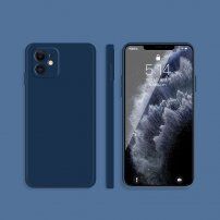 Ochronne etui silikonowe z prostymi krawędziami do iPhone 11 - niebieskie