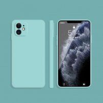 Ochronne etui silikonowe z prostymi krawędziami do iPhone 11 - jasnoniebieskie