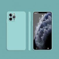 Ochronne etui silikonowe z prostymi krawędziami do iPhone 11 Pro - jasnoniebieskie