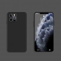 Ochronne etui silikonowe z prostymi krawędziami do iPhone 12 Pro Max - czarny