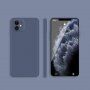 Ochronne etui silikonowe z prostymi krawędziami do iPhone 12 - szaro-niebieski