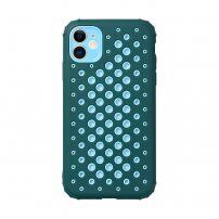 Ochronne etui z perforacją do odprowadzania ciepła do iPhone 11 Pro Max - ciemnozielony