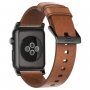 Nomad Horween Modern pasek skórzany do Apple Watch Ultra 49mm / 46mm / 45mm / 44mm / 42mm - brązowy z czarnym zapięciem