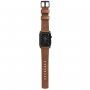 Nomad Horween Modern pasek skórzany do Apple Watch Ultra 49mm / 46mm / 45mm / 44mm / 42mm - brązowy z czarnym zapięciem