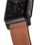 Nomad Horween Modern pasek skórzany do Apple Watch Ultra 49mm / 46mm / 45mm / 44mm / 42mm - brązowy z czarnym zapięciem