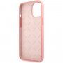 Guess Liquid Silicone White Peony etui do iPhone 12 Pro Max - różowy