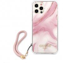 Guess Marble etui do iPhone 12 Pro Max - różowy