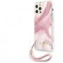 Guess Marble etui do iPhone 12 Pro Max - różowy