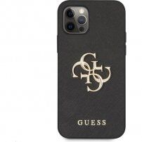 Guess Saffiano Big 4G Metal Logo etui do iPhone 12 Pro Max - czarny