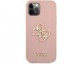 Guess Saffiano Big 4G Metal Logo etui do iPhone 12 Pro Max - różowy