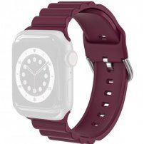 Elegancki pasek silikonowy do Apple Watch Ultra 49mm / 46mm / 45mm / 44mm / 42mm - bordowe