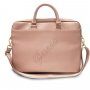 Guess Saffiano Vintage Script torba dla MacBook do 16" - różowo-złoty