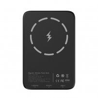 Powerbank z szybkim ładowaniem bezprzewodowym MagSafe z portem USB-C - 5 000 mAh - czarna