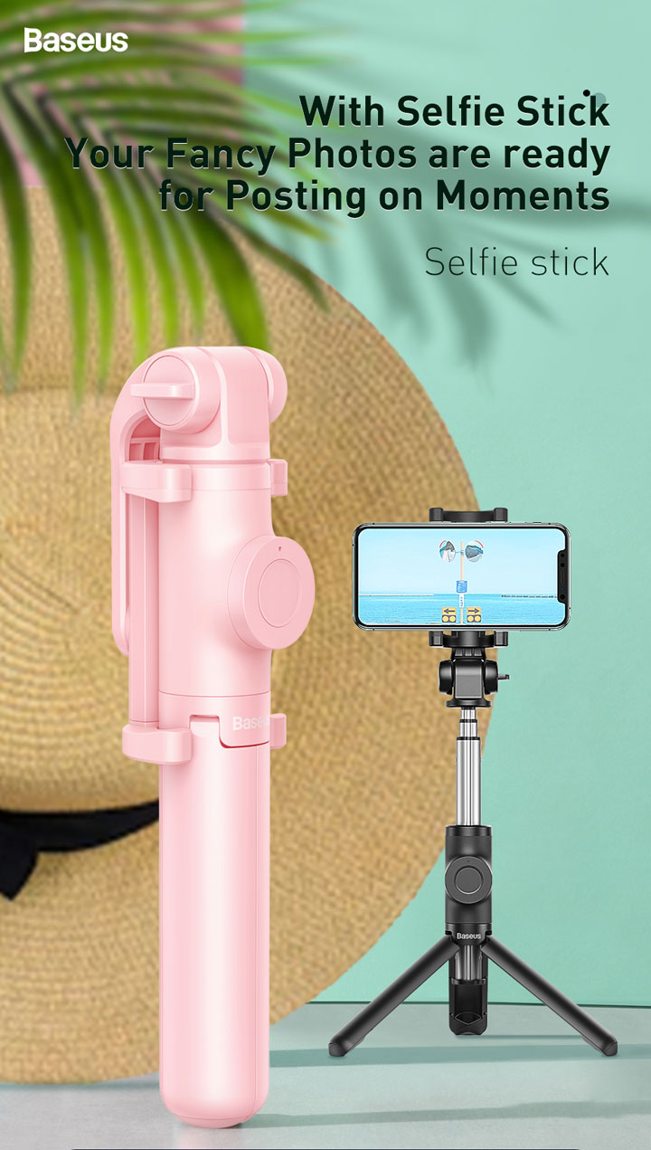Baseus Lovely bluetooth kijek do selfie z trójnogiem do iPhone - czarna
