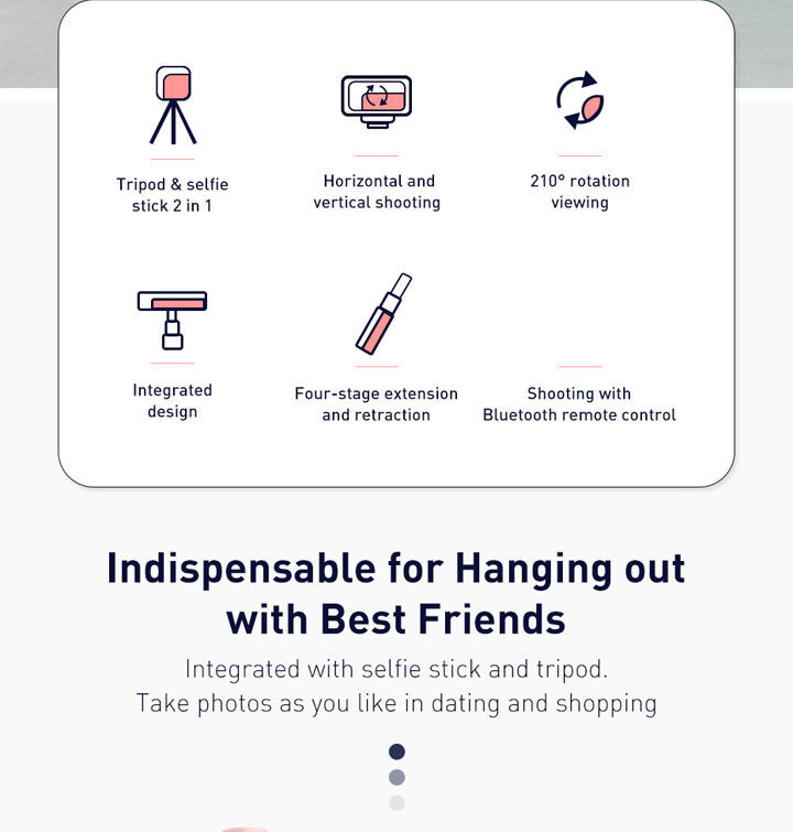 Baseus Lovely bluetooth kijek do selfie z trójnogiem do iPhone - czarna